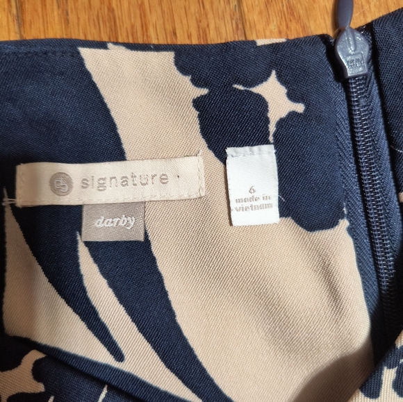 Signature Darby fit and flare A-line dress, size 6, blue and tan - Picture 7 of 9